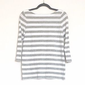 Gap | Boatneck 3/4 Sleeve Top w Horizontal Stripes